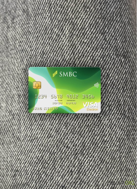 Japon Sumitomo Mitsui Banking Corporation (SMBC) carte électronique visa bancaire avant photo